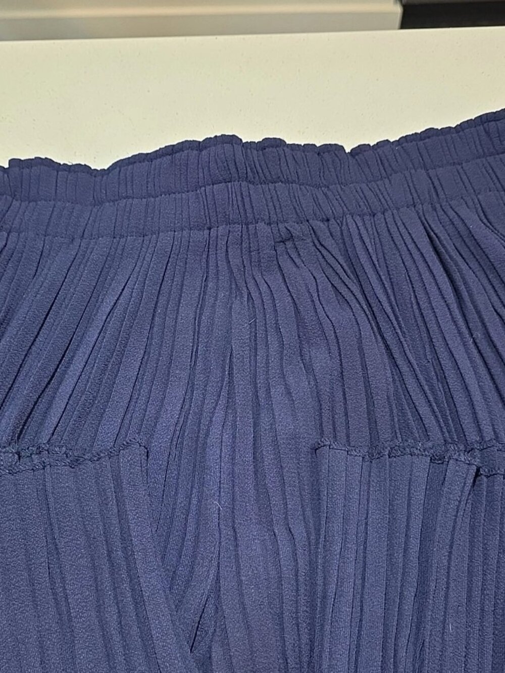 RD + Koko Blue Solid Dress Pants Pleated Pull-On Elastic Waist Women’s M Poly - Picture 4 of 7